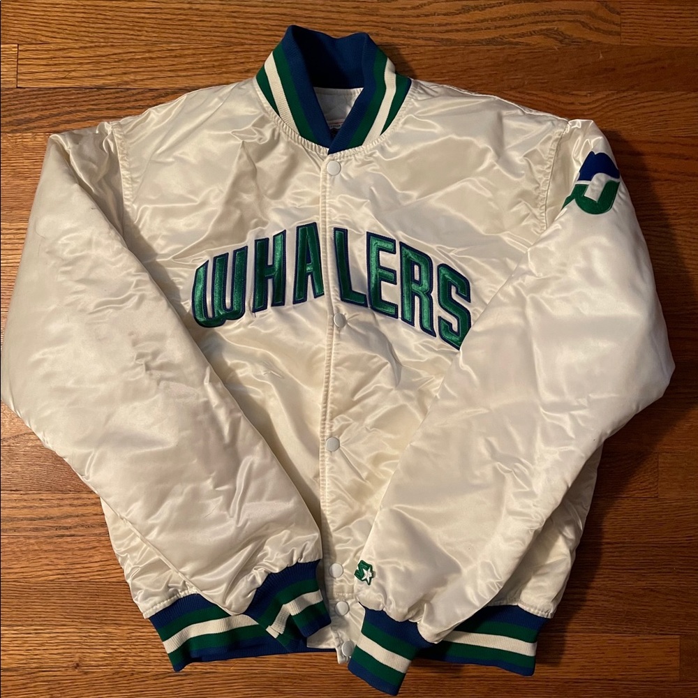 Pristine vintage Hartford Whalers white jacket.